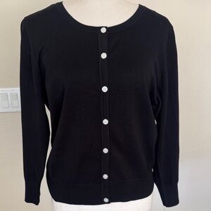 NWT Harper Rose Black Button-Up Women’s 3/4 Sleeve Cardigan Sweater